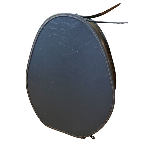 Vintage Suitcase Oval Train Case Carry On Bag Blue Mid-Century Egg Shape 1960's - Picture 6 of 14